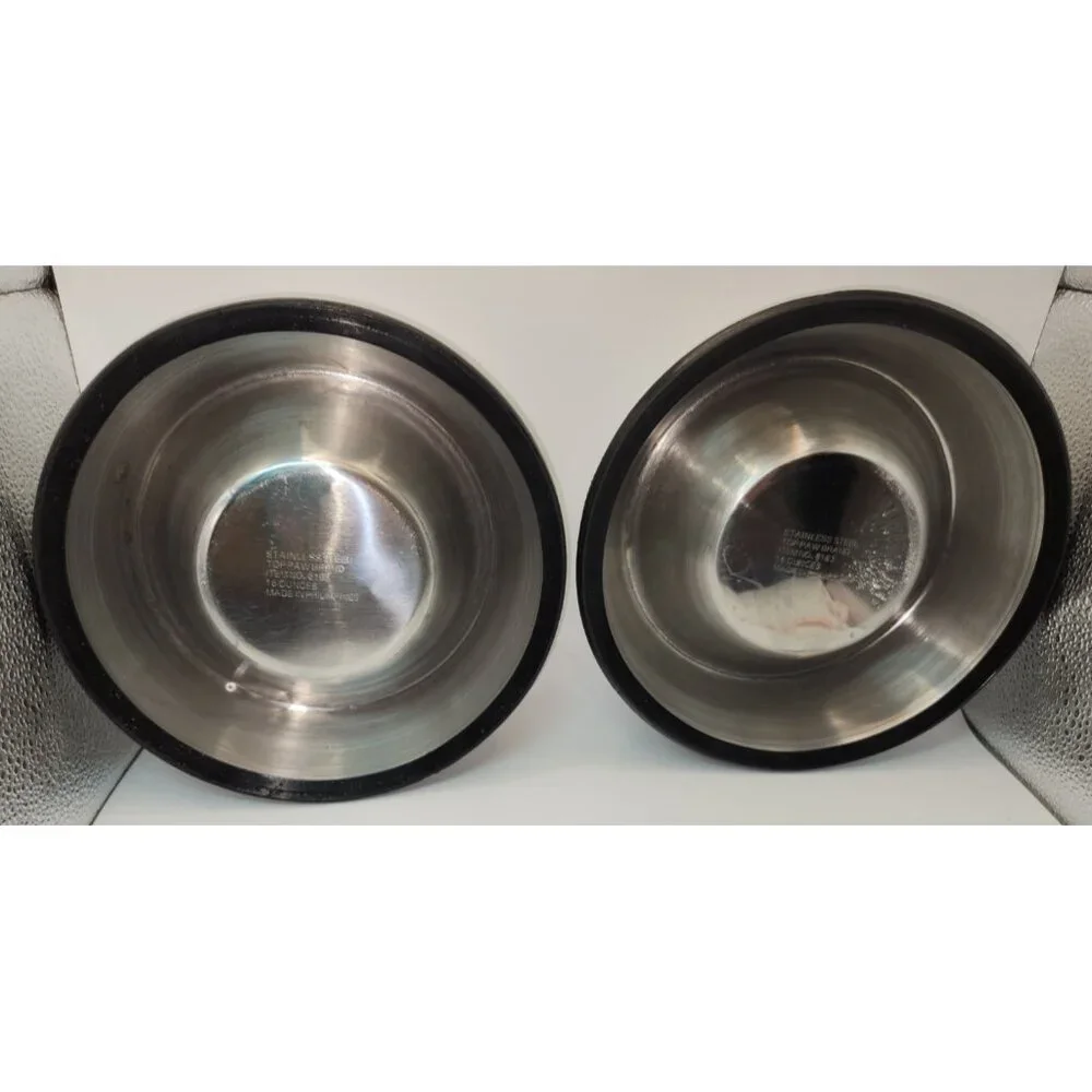 Top Paw Stainless Steel Medium Dog Dishes Wide-based, Non-skid